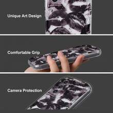1 pieza Brillo de labios sexy semi-transparente con estampado de labios negros, Funda de teléfono con tinte refrescante y creativa, Compatible con teléfonos , Versión internacional, no la versión nacional - Negro - Ver 3