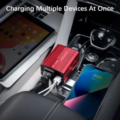 1pc Car Power Inverter DC 12V To AC 110V For Convenient Travel, 150W Car Power Converter Charger With 2.1A Dual USB Outlets, Fast Charge For Phone, Compatible With IPad, And Other Devices, Cigarette Lighter Adapter