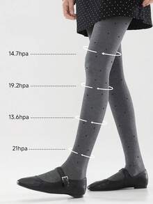 1条竖条纹打底裤，女士舒适加厚高腰保暖打底裤，适合秋冬季穿着 - 彩色 - 查看 5