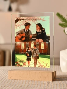 Customized Couple Photo Collage LED Night Light, Personalized Acrylic Photo & Text Night Lamp, Customized Photo Light, Personalized Photo Collage LED Lamp, Couple Photo Frame - Large Rectangular Stand 1-5 Diagrams - View 5