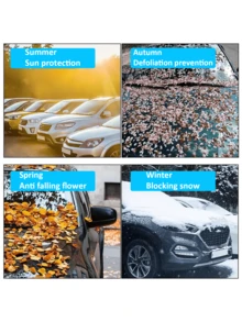 Universal Car Windshield Cover - Snow Sun Protection, Durable Polyester Fiber, All Season Waterproof, Easy Install Sunshade & Snow Blocker, Must-Have Car Accessory