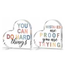 2D Flat Inspirational Acrylic Heart Sign For Mental Health And Psychology-Perfect For Inspirational Cards For Office Decorators, School Counselors And Social Workers - Multicolor - View 28