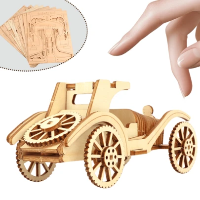 Rompecabezas 3D de madera DIY, Rompecabezas 3D de coche de madera, sin necesidad de electricidad, adecuado para decoración en dormitorios, salas de estar y otros lugares, se puede regalar, el mejor regalo para el Día de San Valentín y Navidad