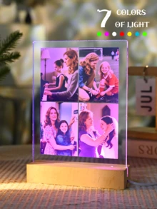 Customized Couple Photo Collage LED Night Light, Personalized Acrylic Photo & Text Night Lamp, Customized Photo Light, Personalized Photo Collage LED Lamp, Couple Photo Frame - Large Rectangular Stand 1-5 Diagrams - View 19