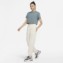 Pantalones deportivos con cintura elástica y gráfico de logo - Arroz/Integral - Ver 4