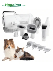 Kit de aseo y aspiradora profesional de 13 piezas: elimina el 99 % del pelo de tu mascota con 5 herramientas de aseo para perros, gatos y otros animales. - Multicolor - Ver 17