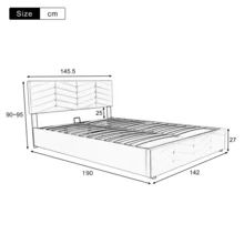 Bed Frames - 灰色 + 天鵝絨 + 140厘米*190厘米 - 查看 7