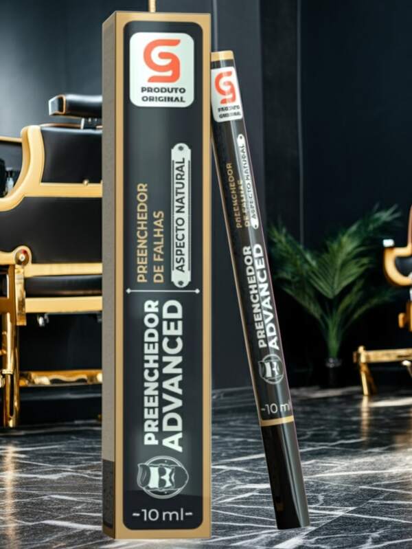 Gran Cosmetica Caneta Preenchedora de Barba Preenchedor Advanced - Corretor de Falhas de Barba e Sobrancelhas Efeito Fio a Fio Natural