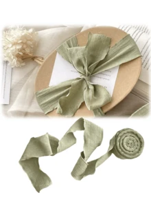 Fita de seda franzida (1 unidade) - Ideal para o Dia das Mães, Dia dos Namorados e outras ocasiões especiais. Feita com alta elasticidade e pregas onduladas, esta fita de seda franzida é perfeita para decorar bolos, aniversários, caixas, presentes e embalagens. Ideal para criar laços, nós, acessórios de cabelo, buquês de flores, caixas de presente e embalagens de bolo. Perfeita também para o Dia das Aulas e outras ocasiões especiais. - Verde - Ver 1