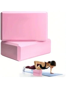 1/2块装，瑜伽砖，柔软防滑瑜伽砖，适用于瑜伽、普拉提、冥想 - 粉色 - 查看 9