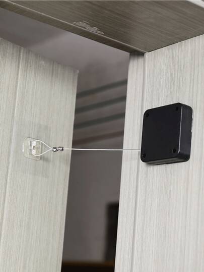 1pc Automatic Door Closer, Silent Pull Door Closer For Bathroom, Bedroom, Easy To Install Door Pulling Rope