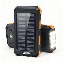 Batería externa solar portátil USB Super 2025 de 20000 mAh, un cargador de larga duración para viajes y campamentos para todos tus dispositivos; con linterna LED, brújula y mosquetón, el regalo perfecto para las fiestas. - Multicolor - Ver 9