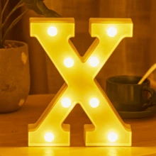 1个暖白光26字母和10个数字21厘米发光LED字母灯，电池供电夜灯，适用于婚礼、圣诞节、生日、派对、节日或家居装饰氛围灯。 - 21厘米/8.26英寸 - 查看 14