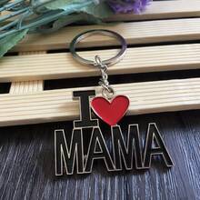 1pc/2pcs "I Love Mom Dad" Round Keychain, Friendship & Love Theme, Suitable As Gift For Wedding, Housewarming, Retirement, Graduation, Anniversary, Mother's Day, Father's Day, Valentine's Day For Parents And Couples - Multicolor - View 4