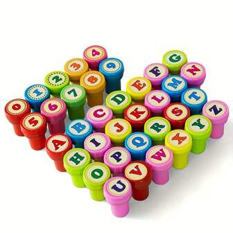 26pcs/10pcs Student Number & Letter Stamps, Self-Inking Stamps, Birthday Gift, Party Favor, Teacher Stamps, Suitable For Winter, New Year