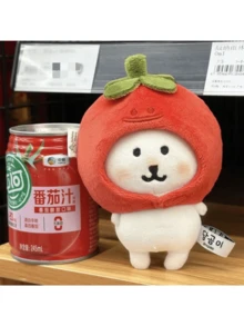 10厘米可爱番茄头娃娃，极具吸引力的自嘲娃娃服装，可爱礼物（头部随机带有小草）
