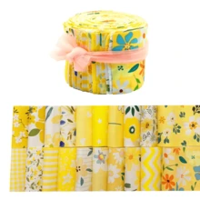 40pcs Pure Cotton Yellow And Green Patchwork Jelly Rolls, Quilted And Patchwork Technique. Suitable For Quilting, Handicrafts, Sewing, Gift Wrapping, Party Wrapping, Etc. - 彩色 - 查看 5