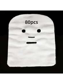 100片装护肤纱布纤维面膜，海藻软化面膜粉美容纱布垫 - 白色 - 查看 12