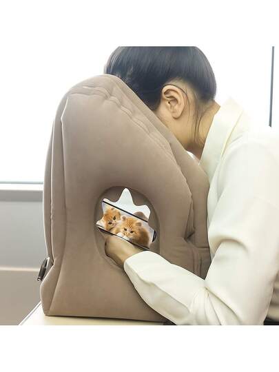 Inflatable Travel Airplane Pillow, Outdoor Nap Portable Neck Support Cushion view 10