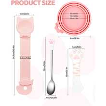 5pcs Pet Food Can Lid Set, Silicone Pet Food Can Covers With Multi-Function Cat Food Scoop And Can Opener, Cat Squeeze Dispenser, Stainless Steel Wet Food Spoon For Cats And Dogs - Multicolor - View 2