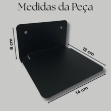 8 Suportes Para Livros Flutuante Organização Prateleira Suspensa Design Invisível Moderno Aço - Preto - Visão 2