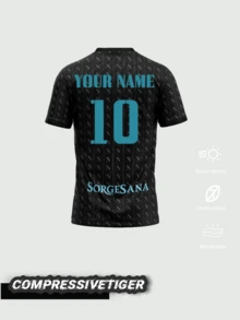 定制版 25/26 赛季那不勒斯足球俱乐部球衣 - 个性化姓名和号码 - 透气紧身设计，助您发挥最佳水平 - 球迷运动训练服，万圣节、感恩节、圣诞节和新年的绝佳礼物 - 黑色 - 查看 2