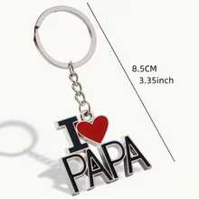 1pc/2pcs "I Love Mom Dad" Round Keychain, Friendship & Love Theme, Suitable As Gift For Wedding, Housewarming, Retirement, Graduation, Anniversary, Mother's Day, Father's Day, Valentine's Day For Parents And Couples - Multicolor - View 2