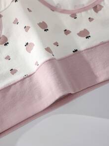 4条装女士高腰印花纯棉三角裤，弹性透气内裤 - 彩色 - 查看 9