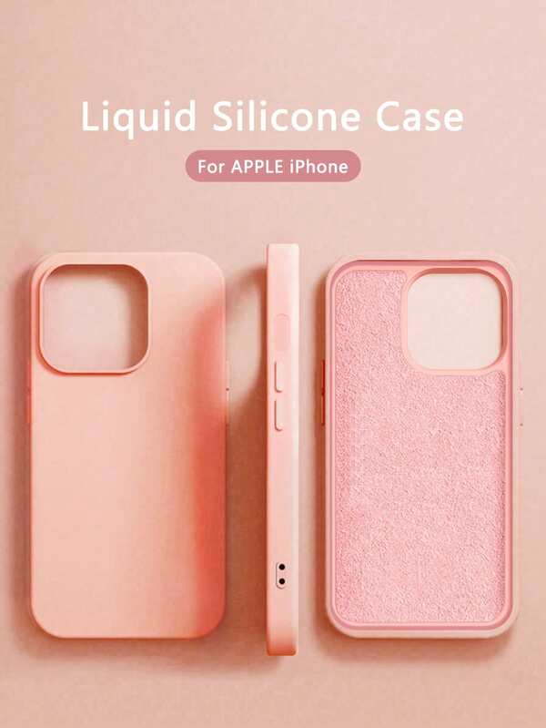 1PC Luxury Liquid Silicone Shockproof Case Compatible With Apple For IPhone 16 14 13 12 11 15 Pro Max Cover For IPhone 12 13 Mini 14 15 16 Plus Fashion With Velvet Protection Phone Cases