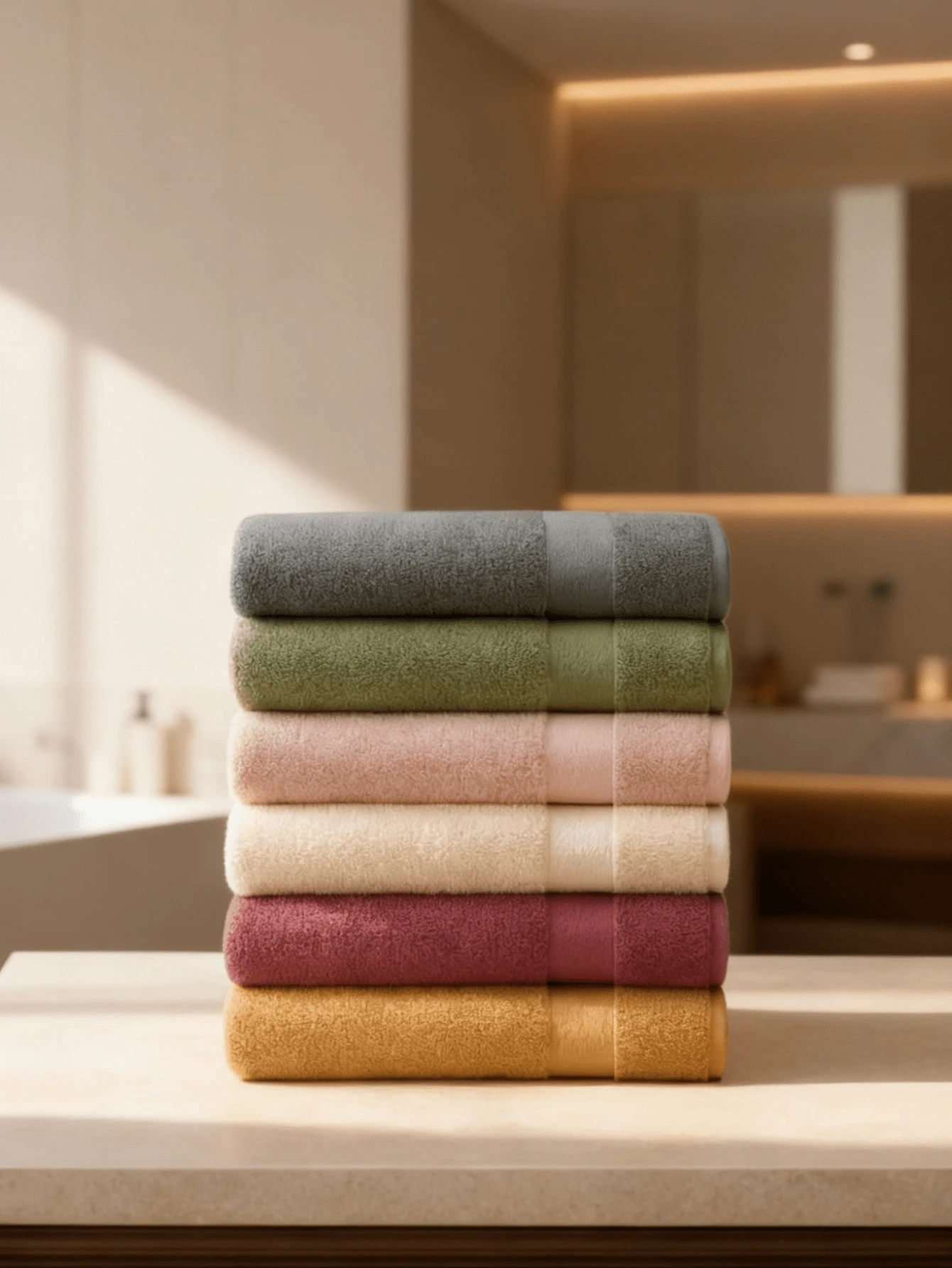 Made In Turkey 6-Piece 100% Cotton Towel Set – Ultra Soft & Absorbent – Face & Hand Towels – Hotel Spa Quality - Multicolor - View 1