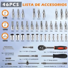 Juego De 46pz Herramientas Mecánicas Para Uso Profesional - Multicolor - Ver 9