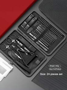 指甲钳套装高精度不锈钢指甲刀修脚套装指甲锉锋利指甲剪和指甲钳修甲套装手指甲和脚趾甲带便携时尚盒