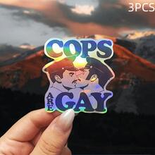 Kissing GAY Humorous Vinyl Decal For Policemen - COPS ARE GAY Sticker For Water Bottle, Laptop, Fridge, Car Bumper