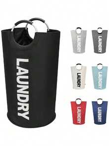 Black Collapsible Laundry Basket - Large Capacity Freestanding Storage Basket, Bathroom Organization Special + Laundry Hamper Function, For Family Dirty Clothes Storage / Bathroom Clothing Organization, New Year, Gadget Utile, Christmas, Bathroom, Home