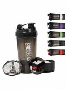 1pc Protein Shaker Bottle - Leak-Proof, PP Material, Suitable For Gym, Outdoor Exercise And Nutrition Mixing - Unisex Fitness Water Bottle, Protein Shaker - Multicolor - View 4