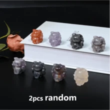 Natural Crystal Nine-Tailed Fox Carving, Animal Sculpture, Holiday Decoration, Christmas And New Year's Gift. - Multicolor - View 6