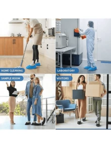 100 Peças de Capa Descartável para Sapato Azul de 13,8 * 7 Polegadas, Filme Protetor de Pé em PE, Mantendo o Piso Limpo. Impermeável, Resistente ao Desgaste e Antiderrapante para Casa, Adequado para Casa, Escritório, Escola, Calçados e Acessórios de Botas