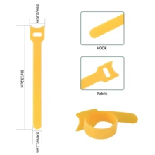 100条可重复使用多色可调节扎带，电线电缆整理器，魔术贴扎带，适用于家庭、户外、钓鱼、电脑和办公用品收纳整理 - 彩色 - 查看 3