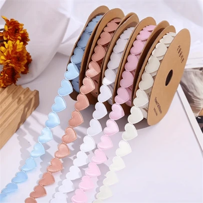 1 Roll 354.33-Inch Multicolor Love-Themed Polyester Ribbon - Perfect For Flower Bouquets, Cake Decoration, And Gift Wrapping