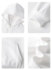 Women's Graphic Print Loose Fit Thermal Lined Hoodie Sweatshirt, Fashion Long Sleeve, Winter - White - View 6