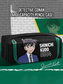 Hộp đựng bút chì "Shinichi Kudo" lấy cảm hứng từ truyện tranh Conan, dung tích lớn đựng bút mực, bút chì và đồ dùng học tập, chất liệu bền có khóa kéo, thiết kế nhân vật Shinichi Kudo, hoàn hảo cho học sinh và người hâm mộ, tuyệt vời cho trường học, văn phòng và sử dụng hàng ngày, quà tặng độc đáo cho những người đam mê truyện tranh và người yêu thích văn phòng phẩm - màu xanh lá - Xem 2