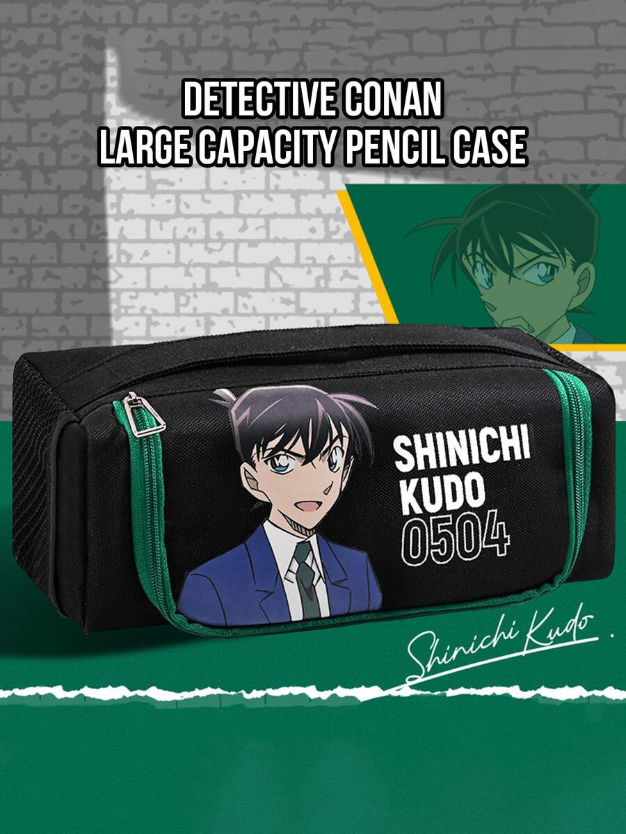 Hộp đựng bút chì "Shinichi Kudo" lấy cảm hứng từ truyện tranh Conan, dung tích lớn đựng bút mực, bút chì và đồ dùng học tập, chất liệu bền có khóa kéo, thiết kế nhân vật Shinichi Kudo, hoàn hảo cho học sinh và người hâm mộ, tuyệt vời cho trường học, văn phòng và sử dụng hàng ngày, quà tặng độc đáo cho những người đam mê truyện tranh và người yêu thích văn phòng phẩm