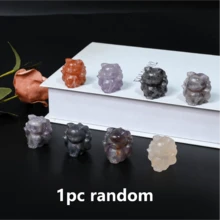 Natural Crystal Nine-Tailed Fox Carving, Animal Sculpture, Holiday Decoration, Christmas And New Year's Gift. - Multicolor - View 5