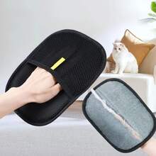 宠物毛发去除工具可重复使用静电去除手套，双面宠物美容手套，去除地毯上的宠物毛发 - 黑色 - 查看 2