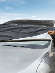 Universal Car Windshield Cover - Snow Sun Protection, Durable Polyester Fiber, All Season Waterproof, Easy Install Sunshade & Snow Blocker, Must-Have Car Accessory