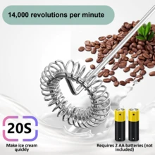 Juego de espumador de leche eléctrico + estante de almacenamiento, operación con un solo toque, produce fácilmente espuma de leche rica y cremosa. Batidor de acero inoxidable 304, apto para café, leche, jugo y matcha. - Negro - Ver 6