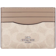 Coach Slim Id Card Case Leather Credit Card Holder Rfid Blocking Front Pocket Wallet For Women With Clear ID Window Credit Card Case Mini Coin Purse - Sand Color - View 11