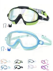 2pcs Anti-Fog Anti-UV Wide Vision Swimming Goggles For Children Aged 3-15