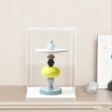 Stackable Acrylic Display Case, Doll Box, Vertical Display Stand With White Base, Popular Character Dust-Proof Collectible Figurine Display Cabinet, Acrylic, Collectible Box, Easy To Assemble