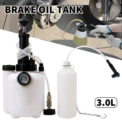 Lislark 3L Car Brake Clutch Fluid Bleeder Pressure Bleeding Tool Kit Vacuum Pump Bottle New, The Brake System Can Be Vented By One Person Alone, And It Is Also Suitable For Clutch And Steering Systems.